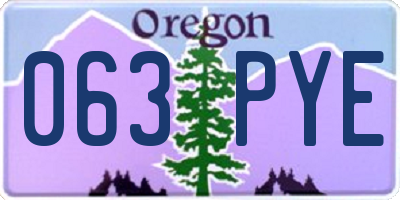 OR license plate 063PYE
