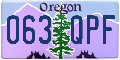 OR license plate 063QPF