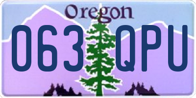 OR license plate 063QPU