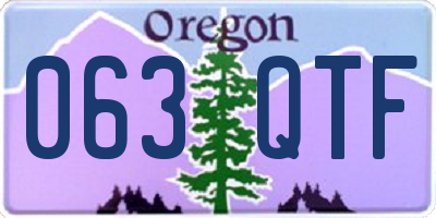 OR license plate 063QTF