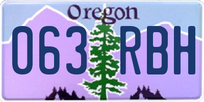 OR license plate 063RBH