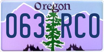 OR license plate 063RCO