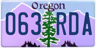 OR license plate 063RDA