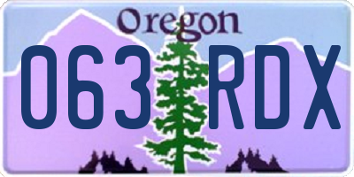 OR license plate 063RDX