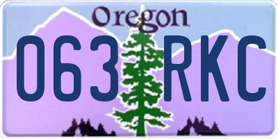 OR license plate 063RKC