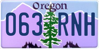 OR license plate 063RNH