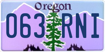 OR license plate 063RNI