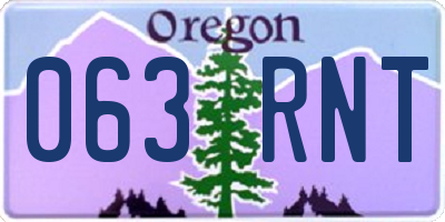 OR license plate 063RNT