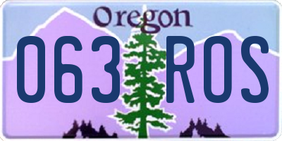 OR license plate 063ROS