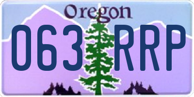 OR license plate 063RRP