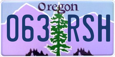 OR license plate 063RSH