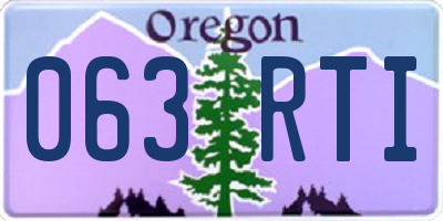 OR license plate 063RTI
