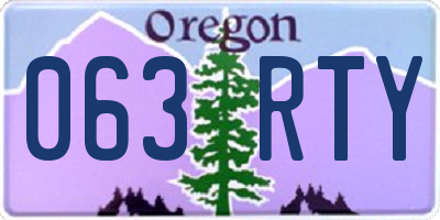 OR license plate 063RTY