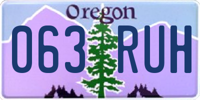 OR license plate 063RUH