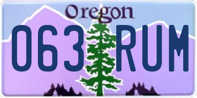 OR license plate 063RUM