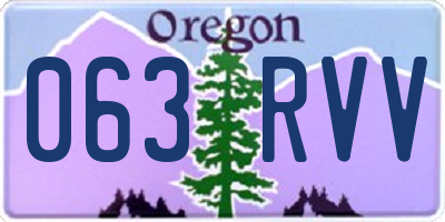 OR license plate 063RVV