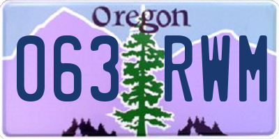 OR license plate 063RWM