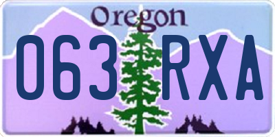 OR license plate 063RXA
