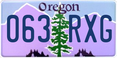 OR license plate 063RXG