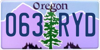 OR license plate 063RYD