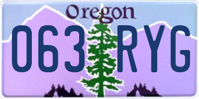 OR license plate 063RYG