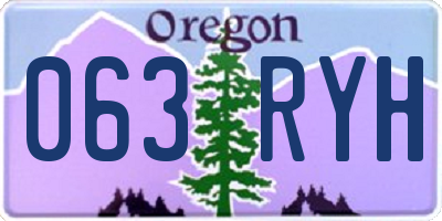 OR license plate 063RYH
