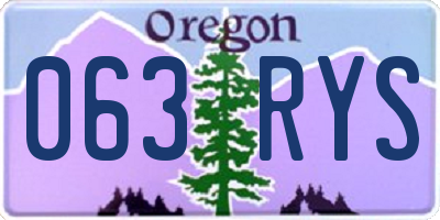 OR license plate 063RYS