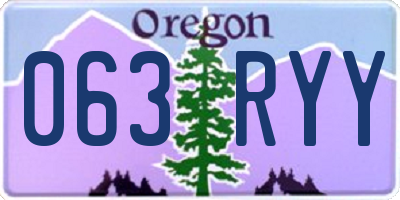 OR license plate 063RYY