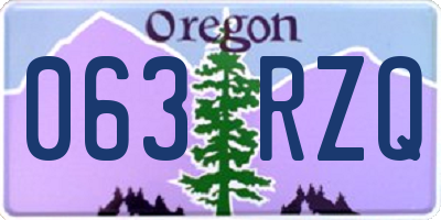 OR license plate 063RZQ