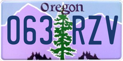 OR license plate 063RZV