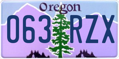 OR license plate 063RZX