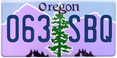 OR license plate 063SBQ