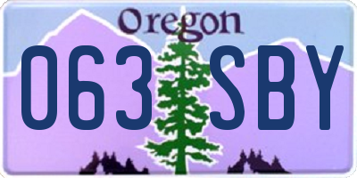 OR license plate 063SBY