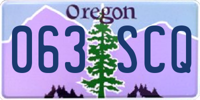 OR license plate 063SCQ