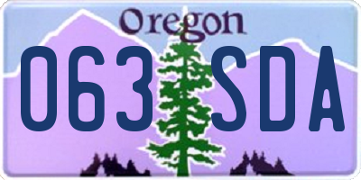 OR license plate 063SDA