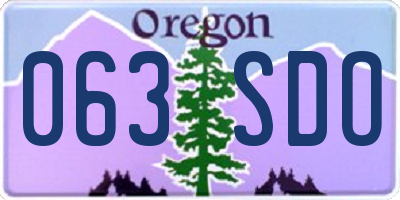 OR license plate 063SDO