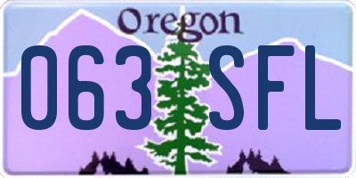OR license plate 063SFL