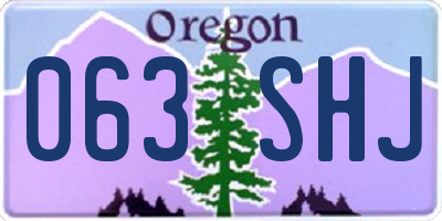 OR license plate 063SHJ