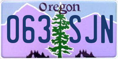 OR license plate 063SJN