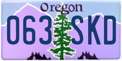 OR license plate 063SKD