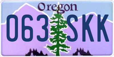 OR license plate 063SKK