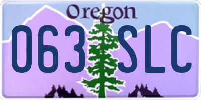 OR license plate 063SLC