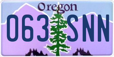 OR license plate 063SNN
