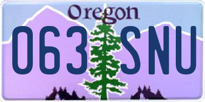 OR license plate 063SNU