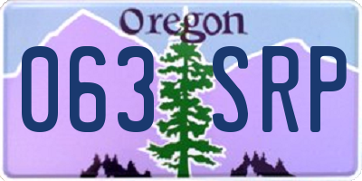 OR license plate 063SRP
