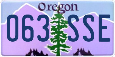 OR license plate 063SSE