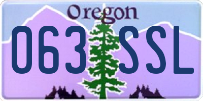OR license plate 063SSL