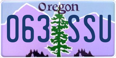 OR license plate 063SSU