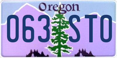 OR license plate 063STO