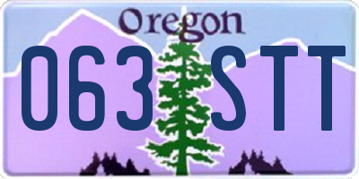 OR license plate 063STT